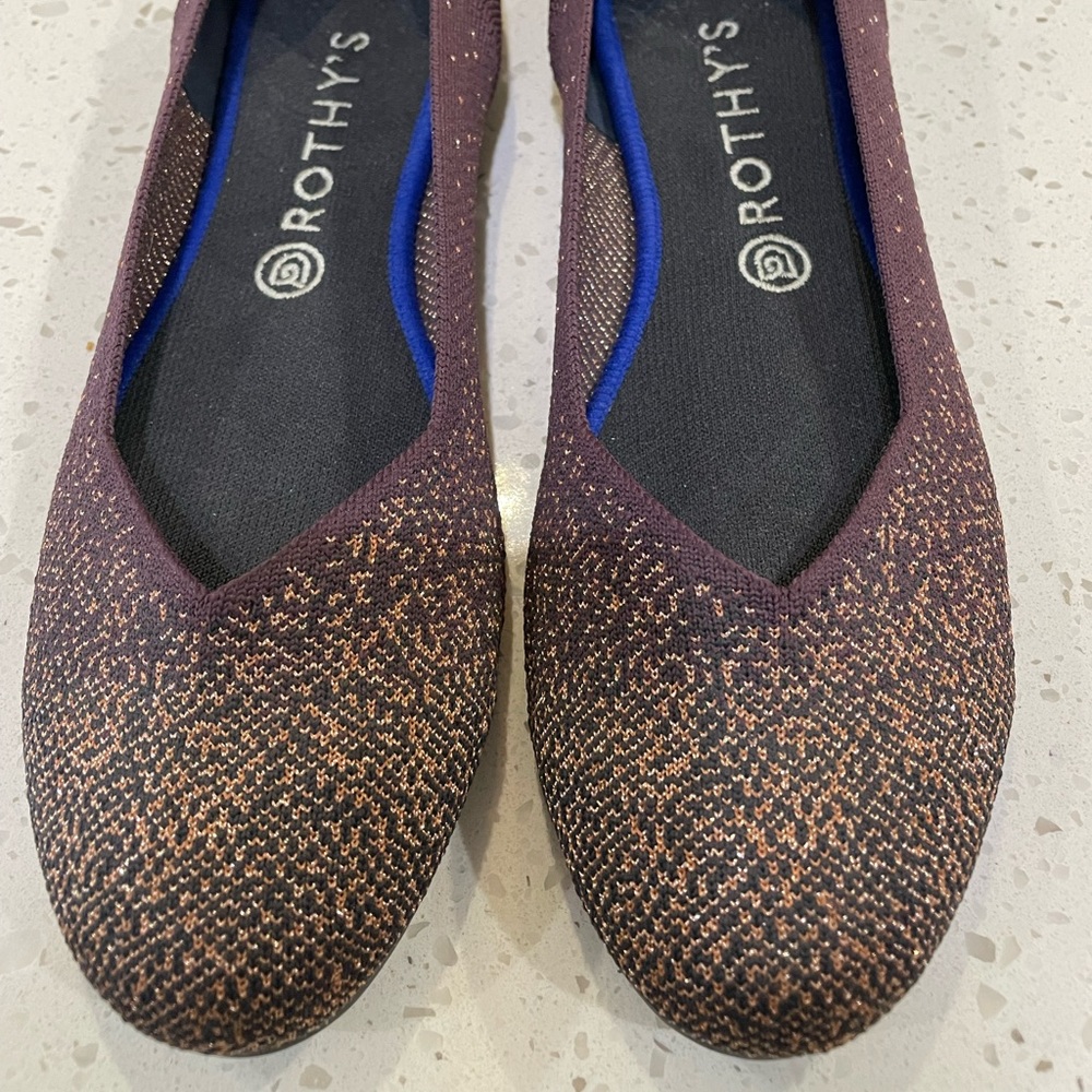 Rothy’s Eggplant Metallic flats